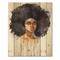 Designart - Portrait of African American Woman X - Modern Print on Natural Pine Wood